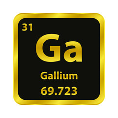 Gallium Ga chemical element icon. The chemical element of the periodic table. Sign with atomic number. 