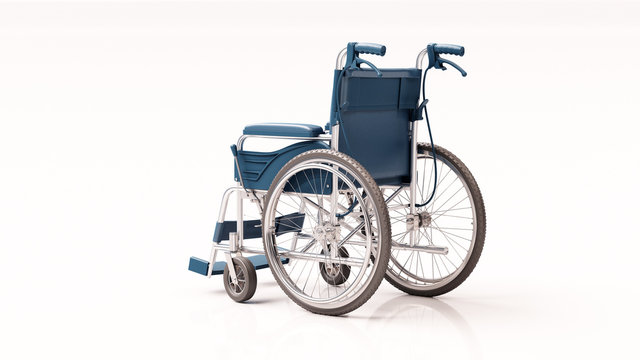 wheelchair on white background 3d render
