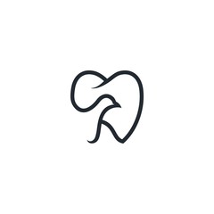 Logo for dentists with the Songbird logo. Have the meaning of calmness in performing dental care. Friendly service and Maximum results