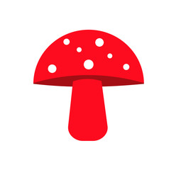 Agaric mushroom vector icon illustration on white background