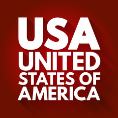USA - United States of America acronym, concept background