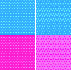 Baby Shower Card Design Vector Art - Hearts - point.  Decoritive pattern background