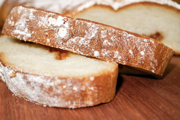 Sweet homemade bakes, bun with fruit filling jam and cinnamon-sugar powder