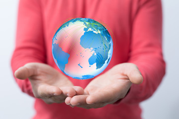 digital earth connection concept 3d.