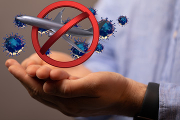 travel with plane prohibited warning sign