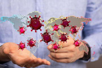 epidemic coronavirus 2019-nCoV, Novel Coronavirus Alert outbreak . Virus Covid 19-NCP. Spread of...