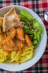 Vietnamese famous cuisine- Mi Quang rice noodles soup