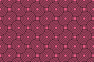 Seamless circle pattern on a terracotta background. Vector illustration.