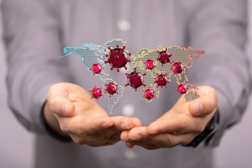 Coronavirus or Flu virus - Microbiology And Virology Concept.