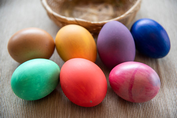 easter eggs in a bowl