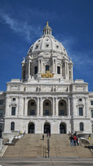 Fototapeta na wymiar Minnesota state capitol winter facade day view