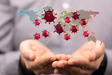 COVID-19 Business Finance Crisis Concept. Coronavirus Danger Pandemic. Global stress of world .