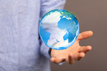 digital earth connection concept 3d.