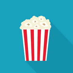 popcorn in a paper cup- vector illustration