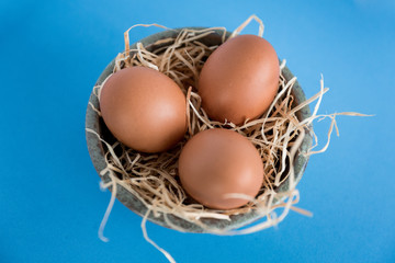 3 Eier im Osternest