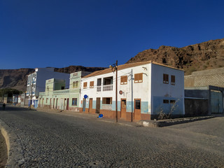 Fototapeta na wymiar Sao Nicolau, Cabo Verde - 01 31 2020: Tarrafal city on island Sao Nicolau, main port city.