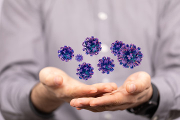 flu virus attack digital 3d  epidemic.