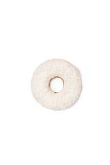 Closeup shot of yummy, tasty fresh donut isolated on background background