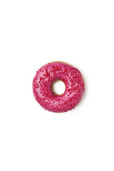 Closeup shot of yummy, tasty fresh donut isolated on background background