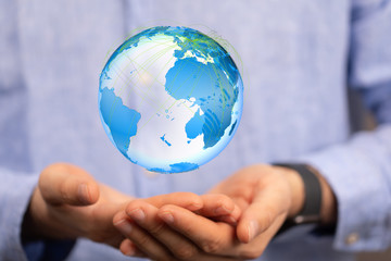 digital earth connection concept 3d.