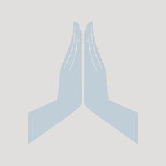 Prayer hands icon. Vector illustration. 