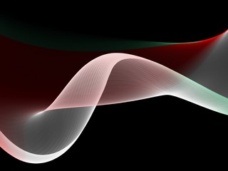 
Abstract illustration of wave motion with colors of Italian flag in dark background