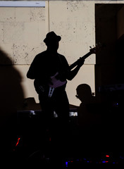 Silhouette of a guitarist