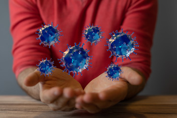 Virus Covid 19-NCP. nCoV denoted is single-stranded protection virus..