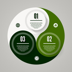 Vector circle arrows for infographic. Template for cycling diagram, graph, presentation and round chart. Business concept with  3 options, parts, steps or processes. Abstract background.