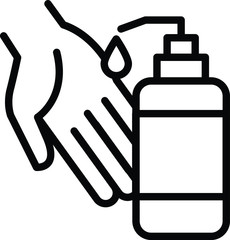 Black and White Clip-art Illustration of Sanitize Hands to Fight Corona-virus