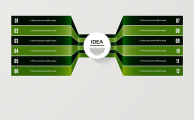 Vector progress background. Template for diagram, graph, presentation and chart. Business concept with 12 options, parts, steps or processes. Abstract background. eps 10