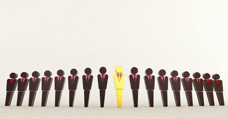 3D rendering of Leader power and team work concept. team leader, CEO, market leader