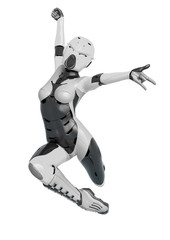 super soldier female doing a comic action pose