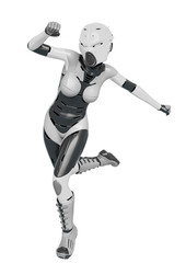 super soldier female doing a comic run