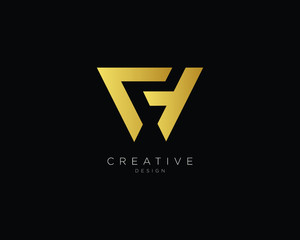 Letter C CG Logo Design, Creative Minimal C CG Monogram In Gold Color