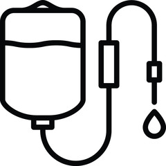 Black and White Clip-art Illustration of Simple Infusion Kit Icon