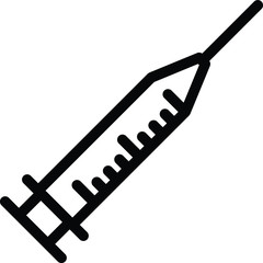 Black and White Clip-art Illustration of Simple Syringe Icon