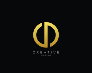 Letter CDLogo Design, Creative Minimal CD Monogram In Gold Color