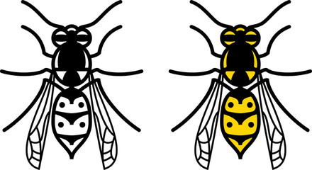 Wasp Vector Icon . Flat sign, solid pictogram isolated on white background. Hornet Bee Symbol, logo. Vector illustration.