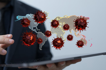 virus. Novel, people  Concept  quarantine.