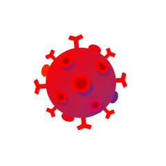 Fototapeta premium Vector influenza coronavirus, corvid 19, corona virus 2020 logo, illustration, asian flu. Realistic bacteria, microbe infection and blood, biology banner, concept bacillus, microorganism in closeup.