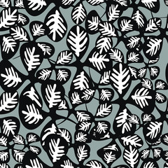 Fototapeta premium Black And White Clover Leaves Fashion Vector