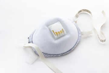 Medical mask, Medical protective mask on wight background. Disposable surgical face mask cover the mouth and nose.