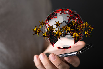 COVID-19 Business Finance Crisis Concept. Coronavirus Danger Pandemic. Global stress of world .