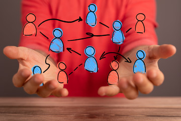 team work connection digital concept .