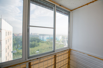 Naklejka na ściany i meble view from the balcony of the apartment building