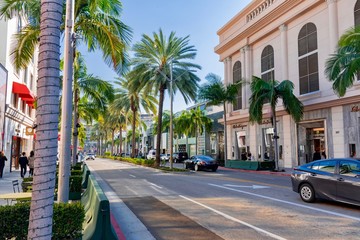 panorama of Beverly Hills and Rodeo drive