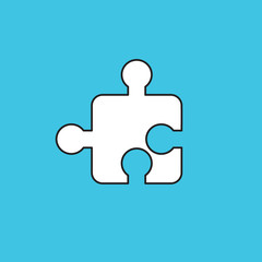 Vector illustration of single jigsaw puzzle piece.