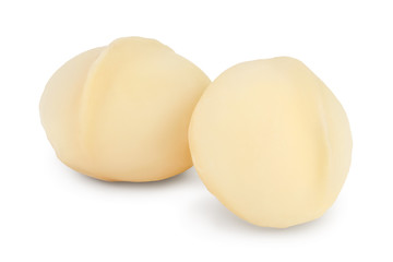 macadamia nuts isolated on white background with clipping path and full depth of field