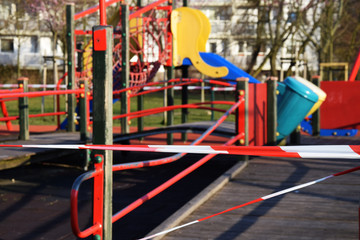 Fototapeta na wymiar closed playground for small children
